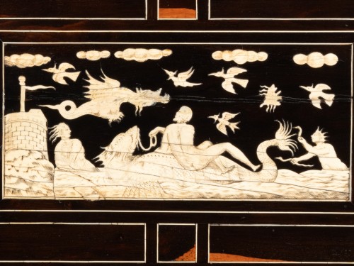 Antiquités - A 17th c. Italian (Lombardy) ebony and ivory inlaid cabinet