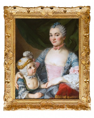 Portrait d’une dame avec son fils, atelier de François Hubert Drouais, vers 1760