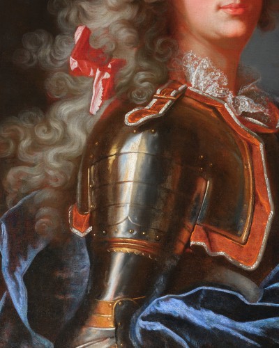 Portrait d’un officier, Hyacinthe Rigaud et atelier, école française du XVIIIe siècle - Galerie Nicolas Lenté