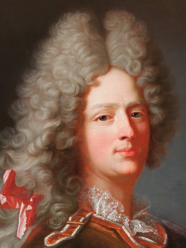 XVIIIe siècle - Portrait d’un officier, Hyacinthe Rigaud et atelier, école française du XVIIIe siècle