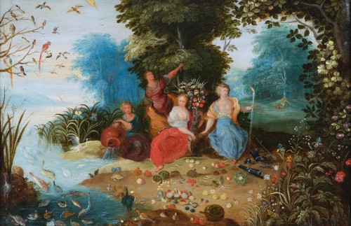 Allégorie des Quatre Éléments, atelier de Jan Brueghel le Jeune, huile sur cuivre
