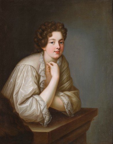 Portrait de la duchesse d'Humières, école française du XVIIe vers 1685 - Tableaux et dessins Style Louis XIV