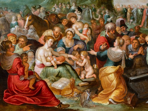 Antiquités - The Crossing of the Red Sea, Workshop of Frans Francken II, Antwerp 17th c.