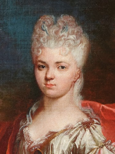 Une jeune femme en Flore, attribué à Jacob van Schuppen (1669-1751), Paris, vers 1710 - Tableaux et dessins Style Louis XIV
