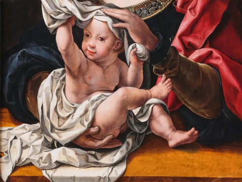 Vierge à l’Enfant, atelier de Jan Gossaert (1478-1532), Anvers XVIe siècle - Galerie Nicolas Lenté