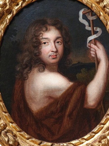 Portrait d’homme en Saint Jean-Baptiste, école française du XVIIe siècle - Tableaux et dessins Style Louis XIV