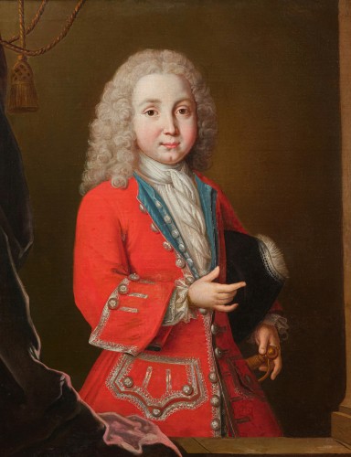 Young French gentleman in a red coat, signed and dated 1717, Paris - Paintings & Drawings Style Louis XV