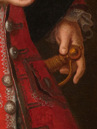Young French gentleman in a red coat, signed and dated 1717, Paris - 