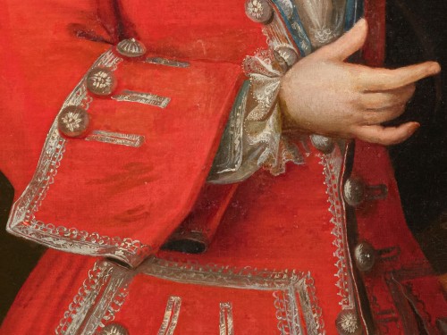 Louis XV - Young French gentleman in a red coat, signed and dated 1717, Paris