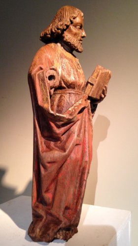 Sculpture  - Saint Paul in oak with remains of polychromy, Flanders 15th century