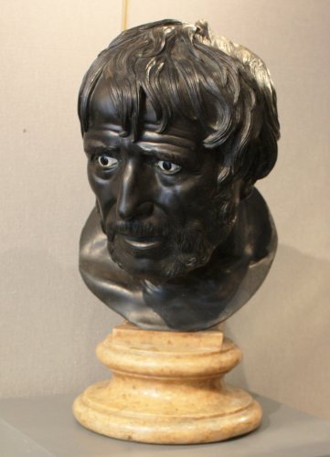 An early 19th century Italian bronze bust of Seneca