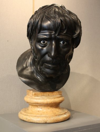 Sculpture  - An early 19th century Italian bronze bust of Seneca