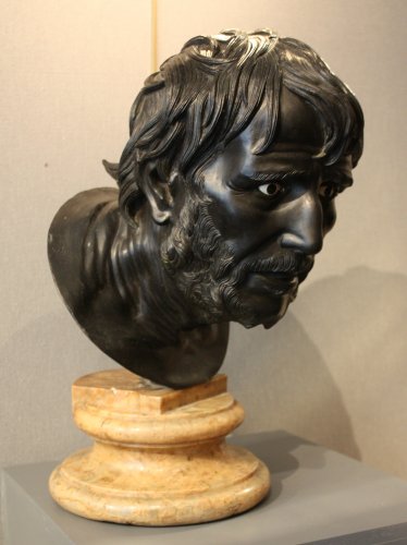 Buste en bronze représentant Sénèque, Italie début du XIXe siècle - Galerie Nicolas Lenté