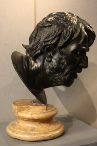XIXe siècle - Buste en bronze représentant Sénèque, Italie début du XIXe siècle