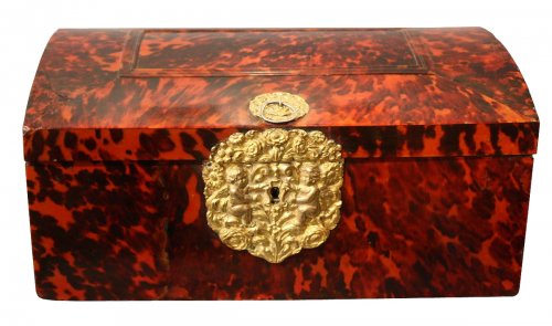 Coffret en placage d'écaille de tortue, Anvers XVIIe
