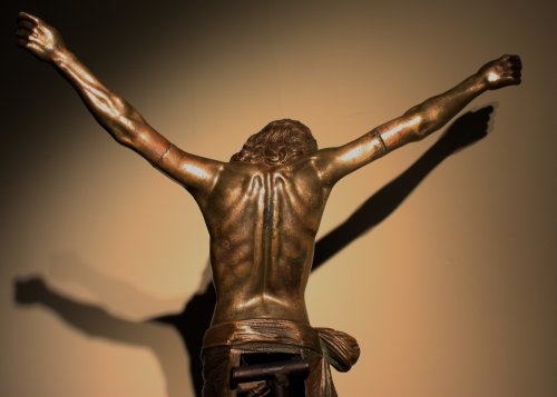 Grand Christ en bronze, Italie XVIe siècle - Renaissance