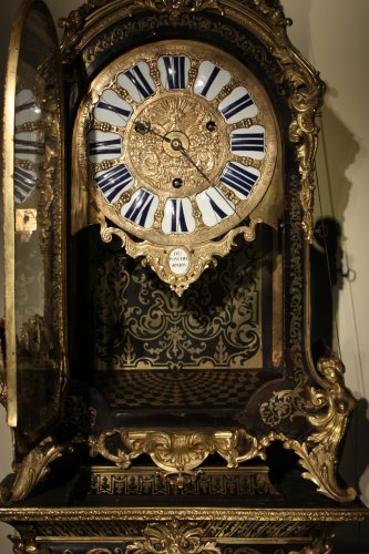 Cartel d'applique en marqueterie Boulle d'époque Louis XIV - Horlogerie Style 