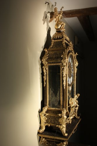 Horlogerie Cartel - Cartel d'applique en marqueterie Boulle d'époque Louis XIV