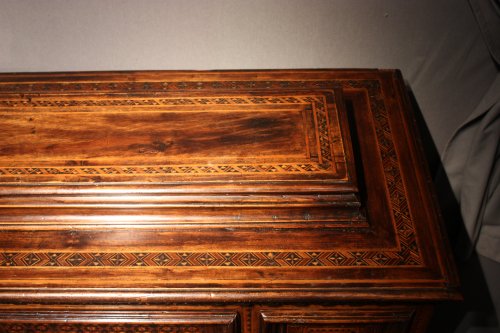 A late 15th century inlaid walnut chest cassone, Florence - 