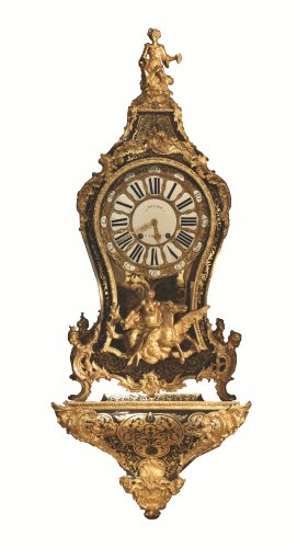 An 18th century Louis XV ormolu mounted Boulle marquetry bracket clock 