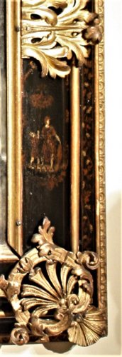 Grand miroir en laque et bois doré, Venise XVIIe siècle - Galerie Nicolas Lenté