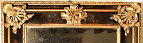 XVIIe siècle - Grand miroir en laque et bois doré, Venise XVIIe siècle