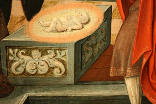 La nativité, Entourage de Pieter Coecke van Aelst, école flamande du XVIe siècle - Galerie Nicolas Lenté