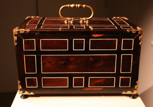 An Italian 17th century ebony and ivory inlaid cabinet - 