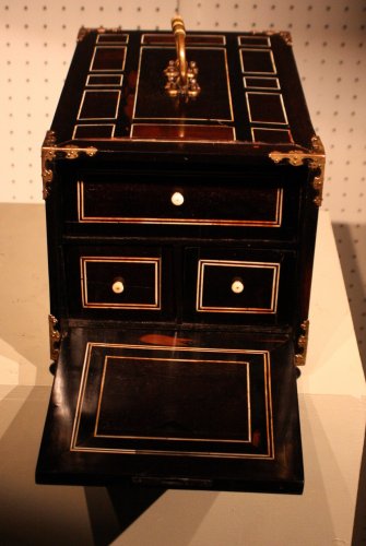 17th century - An Italian 17th century ebony and ivory inlaid cabinet