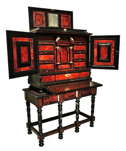 A 17th c Antwerp tortoiseshell cabinet