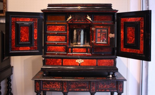 Furniture  - A 17th c Antwerp tortoiseshell cabinet