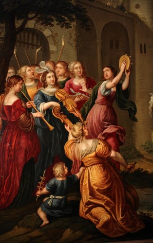 17th century - Triumph of David - Oil on copper 17th century - Attributed to Peter Sion