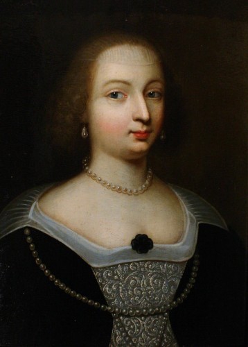 Portrait of Marie de Bourbon-Montpensier, Workshop of Beaubrun, circa 1625 - Paintings & Drawings Style Louis XIII