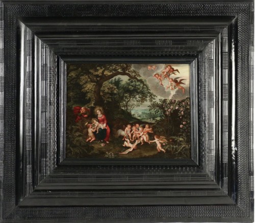 Le repos de la Sainte Famille - attribué à Peter Von Avont, XVIIe siècle - Tableaux et dessins Style 