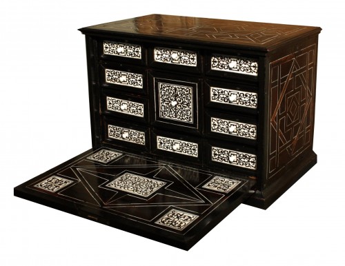 17th Century Italian Ivory And Ebony Inlaid Cabinet