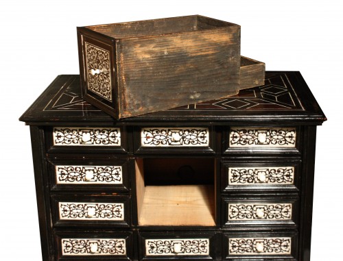 17th Century Italian Ivory And Ebony Inlaid Cabinet - 