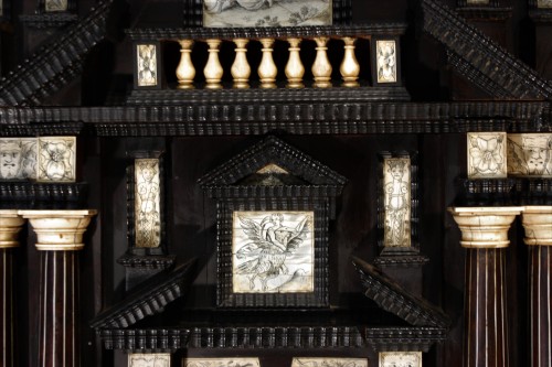  - Early 17th c. Neapolitan ebony and engraved ivory cabinet