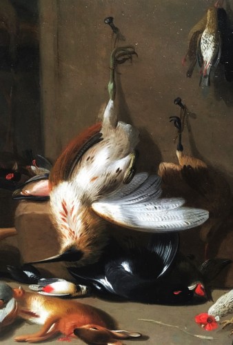 Antiquités - Jan Van Kessel II (1654-1708) Still Life With Game, Oil On Copper