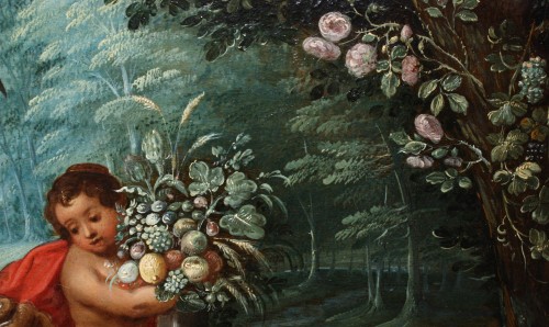 Antiquités - 17th c Allegory Of The Four Elements circle Of J. Brueghel And H. Van Balen