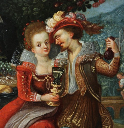 XVIIe siècle - Le banquet - Attribué à Louis de Caullery (1580-1621)