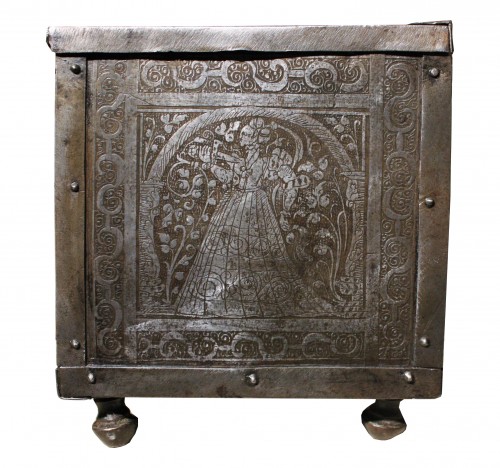 16th C. Nuremberg Etched Iron Casket - 