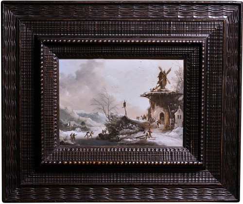 Paysage d'hiver au moulin, XVIIe siecle - Tableaux et dessins Style Louis XIII