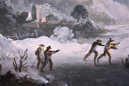 Tableaux et dessins Tableaux XVIIe siècle - Paysage d'hiver au moulin, XVIIe siecle