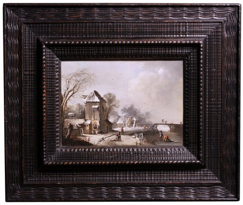 Winter Landscape at the farm, Circle of Klaes Molenaer, 17th Century