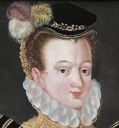 Elisabeth of Austria, circle of  François Clouet, 16th Century - Paintings & Drawings Style Renaissance