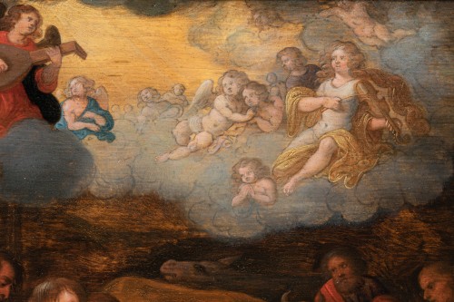 Tableaux et dessins Tableaux XVIIe siècle - Adoration des bergers, atelier de L. de Caullery, début du XVIIe siecle