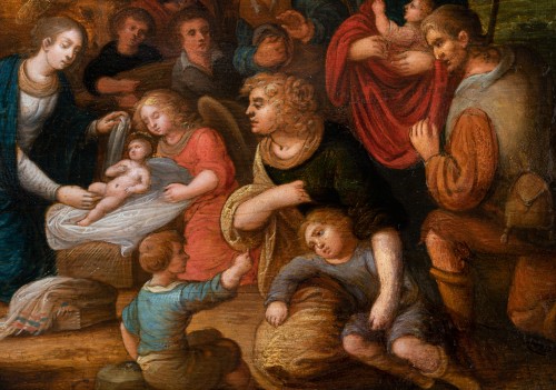 XVIIe siècle - Adoration des bergers, atelier de L. de Caullery, début du XVIIe siecle