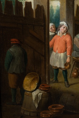 Paintings & Drawings  - Village wedding attributed to D. Teniers, 17th century