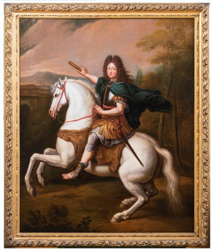 Portrait équestre de Philippe d’Orléans, atelier de Pierre Mignard, XVIIe siecle