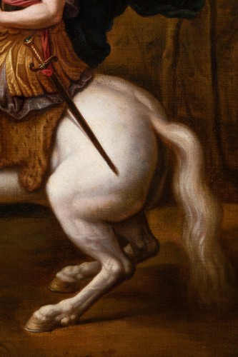 17th century - Equestrian portrait of Philippe of Orleans, workshop of Pierre Mignard
